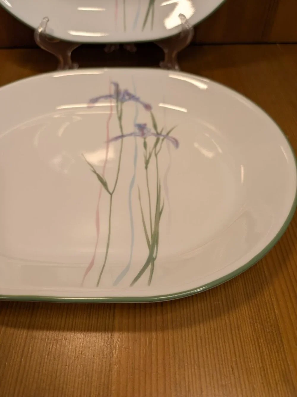 Set of 2 Corelle SHADOW IRIS Oval Serving Platter 12-1/4